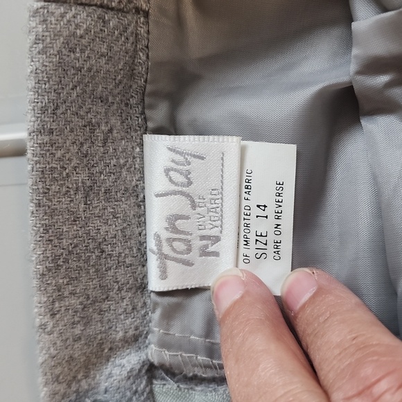 Vintage size 14 light gray wool blend a line skirt - Picture 6 of 10